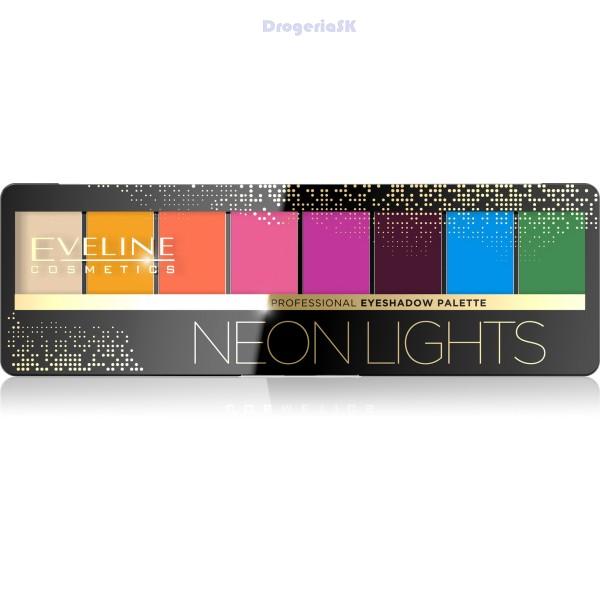 EVELINE - očné tiene 8ks NEON LIGHTS 9,6g