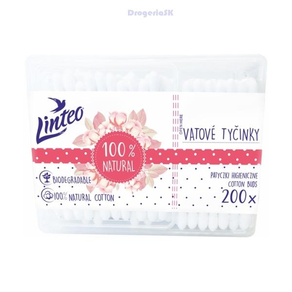 LINTEO - vat.tyčinky 100%-Natural BOX - 200ks (60)