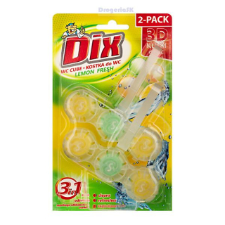 DIX WC kocka 3D DUO 3v1 2x40g - Lemon Fresh