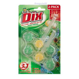 DIX WC kocka 3D DUO 3v1 2x40g - Pine Fresh