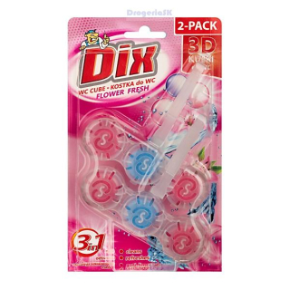 DIX WC kocka 3D DUO 3v1 2x40g - Flower Fresh